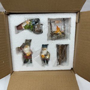 Happy Gnomes decorative 5 piece set- Fireside drinking buddies